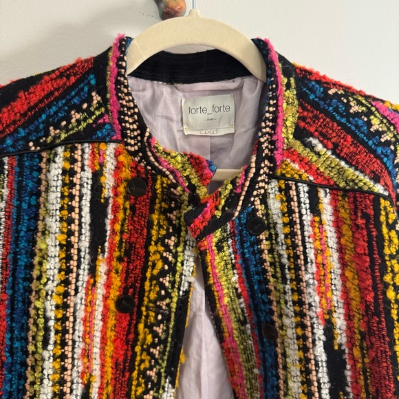 FORTE FORTE BLOUSON JACQUARD PARAISO JACKET - FIESTA - Picture 7 of 10